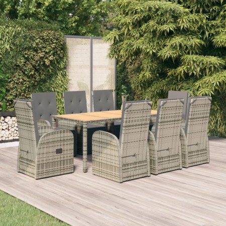 Garden dining set 9 pieces and gray synthetic rattan cushions by vidaXL, Garden sets - Ref: Foro24-3157596, Price: 1,00 €, Di...