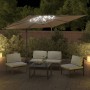 Sombrilla voladiza con LEDs gris taupé 400x300 cm de vidaXL, Sombrillas - Ref: Foro24-319930, Precio: 285,99 €, Descuento: %