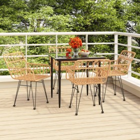 5-teiliges Garten-Esszimmerset aus synthetischem Rattan von vidaXL, Gartensets - Ref: Foro24-3157846, Preis: 341,27 €, Rabatt: %