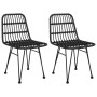 3-Piece Black Synthetic Rattan Garden Dining Set by vidaXL, Garden sets - Ref: Foro24-3157894, Price: 206,01 €, Discount: %