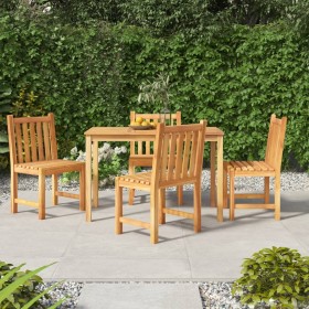 5-piece solid teak wood garden dining set by vidaXL, Garden sets - Ref: Foro24-3157148, Price: 565,92 €, Discount: %