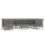 Set de muebles de jardín 10 pzas y cojines ratán sintético gris de vidaXL, Conjuntos de jardín - Ref: Foro24-3187567, Precio:...