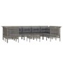 Set de muebles de jardín 10 pzas y cojines ratán sintético gris de vidaXL, Conjuntos de jardín - Ref: Foro24-3187567, Precio:...