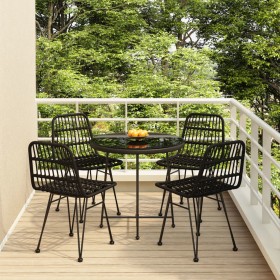 5-piece black synthetic rattan garden dining set by vidaXL, Garden sets - Ref: Foro24-3157844, Price: 324,05 €, Discount: %