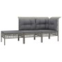 Set de muebles de jardín 10 pzas y cojines ratán sintético gris de vidaXL, Conjuntos de jardín - Ref: Foro24-3187567, Precio:...