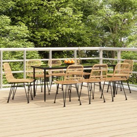 9-teiliges Garten-Essset aus synthetischem Rattan von vidaXL, Gartensets - Ref: Foro24-3157879, Preis: 752,99 €, Rabatt: %