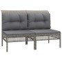 Set de muebles de jardín 10 pzas y cojines ratán sintético gris de vidaXL, Conjuntos de jardín - Ref: Foro24-3187567, Precio:...