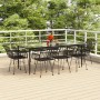 Juego de comedor de jardín 9 piezas ratán sintético negro de vidaXL, Conjuntos de jardín - Ref: Foro24-3157858, Precio: 730,6...