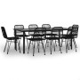 Garden dining set 9 pieces black synthetic rattan by vidaXL, Garden sets - Ref: Foro24-3157900, Price: 678,99 €, Discount: %