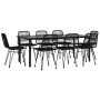 Garden dining set 9 pieces black synthetic rattan by vidaXL, Garden sets - Ref: Foro24-3157900, Price: 678,99 €, Discount: %