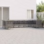 Set de muebles de jardín 10 pzas y cojines ratán sintético gris de vidaXL, Conjuntos de jardín - Ref: Foro24-3187568, Precio:...