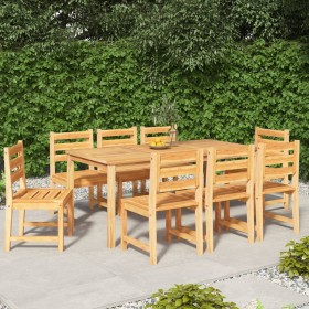 Juego de comedor para jardín 9 piezas madera maciza de teca de vidaXL, Conjuntos de jardín - Ref: Foro24-3157190, Precio: 915...