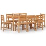 Garden dining set 9 pieces solid teak wood by vidaXL, Garden sets - Ref: Foro24-3157190, Price: 920,33 €, Discount: %