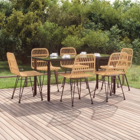 7-teiliges Garten-Essset aus synthetischem Rattan von vidaXL, Gartensets - Ref: Foro24-3157891, Preis: 604,56 €, Rabatt: %