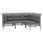 Set de muebles de jardín 10 pzas y cojines ratán sintético gris de vidaXL, Conjuntos de jardín - Ref: Foro24-3187568, Precio:...