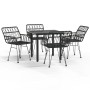 5-piece black synthetic rattan garden dining set by vidaXL, Garden sets - Ref: Foro24-3157867, Price: 315,99 €, Discount: %