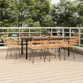 Juego de comedor de jardín 9 piezas ratán sintético de vidaXL, Conjuntos de jardín - Ref: Foro24-3157865, Precio: 744,96 €, D...