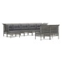 Set de muebles de jardín 9 pzas y cojines ratán sintético gris de vidaXL, Conjuntos de jardín - Ref: Foro24-3187569, Precio: ...