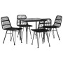 5-Piece Black Synthetic Rattan Garden Dining Set by vidaXL, Garden sets - Ref: Foro24-3157881, Price: 354,69 €, Discount: %