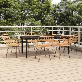 7-teiliges Garten-Essset aus synthetischem Rattan von vidaXL, Gartensets - Ref: Foro24-3157864, Preis: 583,27 €, Rabatt: %