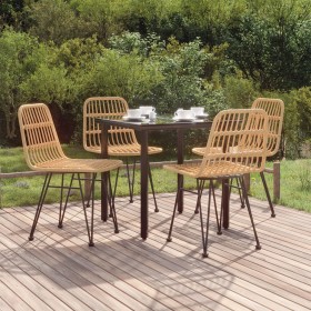 5-teiliges Garten-Essset aus synthetischem Rattan von vidaXL, Gartensets - Ref: Foro24-3157888, Preis: 342,99 €, Rabatt: %