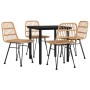 5-piece synthetic rattan garden dining set by vidaXL, Garden sets - Ref: Foro24-3157888, Price: 342,99 €, Discount: %