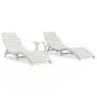 Sun loungers with table 2 pcs solid white acacia wood by vidaXL, Loungers - Ref: Foro24-3155471, Price: 322,65 €, Discount: %