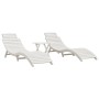 Sun loungers with table 2 pcs solid white acacia wood by vidaXL, Loungers - Ref: Foro24-3155471, Price: 322,65 €, Discount: %