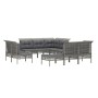 10-piece garden furniture set and gray synthetic rattan cushions by vidaXL, Garden sets - Ref: Foro24-3187571, Price: 454,99 ...