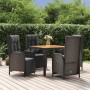 Set de muebles jardín 5 pzas con cojines ratán sintético negro de vidaXL, Conjuntos de jardín - Ref: Foro24-3185075, Precio: ...