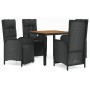 Set de muebles jardín 5 pzas con cojines ratán sintético negro de vidaXL, Conjuntos de jardín - Ref: Foro24-3185075, Precio: ...