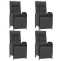 Set de muebles jardín 5 pzas con cojines ratán sintético negro de vidaXL, Conjuntos de jardín - Ref: Foro24-3185075, Precio: ...