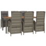 Garden dining set 7 pieces and gray synthetic rattan cushions by vidaXL, Garden sets - Ref: Foro24-3185042, Price: 1,00 €, Di...