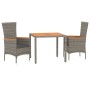 Set comedor de jardín 3 piezas con cojines ratán sintético gris de vidaXL, Conjuntos de jardín - Ref: Foro24-3157534, Precio:...