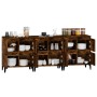 Sideboards 3 units smoked oak plywood 60x35x70 cm by vidaXL, Sideboards - Ref: Foro24-3185780, Price: 215,60 €, Discount: %