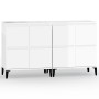 Aparadores 2 uds madera contrachapada blanco brillo 60x35x70 cm de vidaXL, Aparadores - Ref: Foro24-3185761, Precio: 130,58 €...