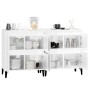 Aparadores 2 uds madera contrachapada blanco brillo 60x35x70 cm de vidaXL, Aparadores - Ref: Foro24-3185761, Precio: 130,58 €...