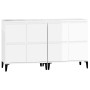 Aparadores 2 uds madera contrachapada blanco brillo 60x35x70 cm de vidaXL, Aparadores - Ref: Foro24-3185761, Precio: 130,58 €...