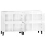 Aparadores 2 uds madera contrachapada blanco brillo 60x35x70 cm de vidaXL, Aparadores - Ref: Foro24-3185761, Precio: 130,58 €...