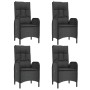 Set de muebles jardín 5 pzas con cojines ratán sintético negro de vidaXL, Conjuntos de jardín - Ref: Foro24-3185070, Precio: ...