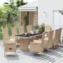 11-teiliges Garten-Esszimmerset mit beigen synthetischen Rattankissen von vidaXL, Gartensets - Ref: Foro24-3157574, Preis: 1,...