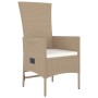 Set comedor de jardín 11 pzas con cojines ratán sintético beige de vidaXL, Conjuntos de jardín - Ref: Foro24-3157574, Precio:...