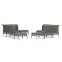 Set de muebles de jardín 11 pzas y cojines ratán sintético gris de vidaXL, Conjuntos de jardín - Ref: Foro24-3187572, Precio:...