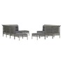 Set de muebles de jardín 11 pzas y cojines ratán sintético gris de vidaXL, Conjuntos de jardín - Ref: Foro24-3187572, Precio:...