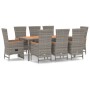 Garden dining set 9 pieces and gray synthetic rattan cushions by vidaXL, Garden sets - Ref: Foro24-3157554, Price: 1,00 €, Di...