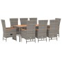 Garden dining set 9 pieces and gray synthetic rattan cushions by vidaXL, Garden sets - Ref: Foro24-3157554, Price: 1,00 €, Di...