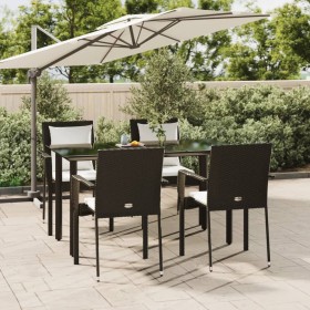 5-teiliges Gartenmöbel-Set mit Kissen synthetisches Rattan schwarz von vidaXL, Gartensets - Ref: Foro24-3185109, Preis: 410,9...