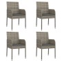 Set comedor de jardín 5 piezas con cojines ratán sintético gris de vidaXL, Conjuntos de jardín - Ref: Foro24-3185007, Precio:...