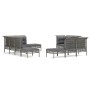 Set de muebles de jardín 10 pzas y cojines ratán sintético gris de vidaXL, Conjuntos de jardín - Ref: Foro24-3187574, Precio:...