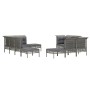 Set de muebles de jardín 10 pzas y cojines ratán sintético gris de vidaXL, Conjuntos de jardín - Ref: Foro24-3187574, Precio:...